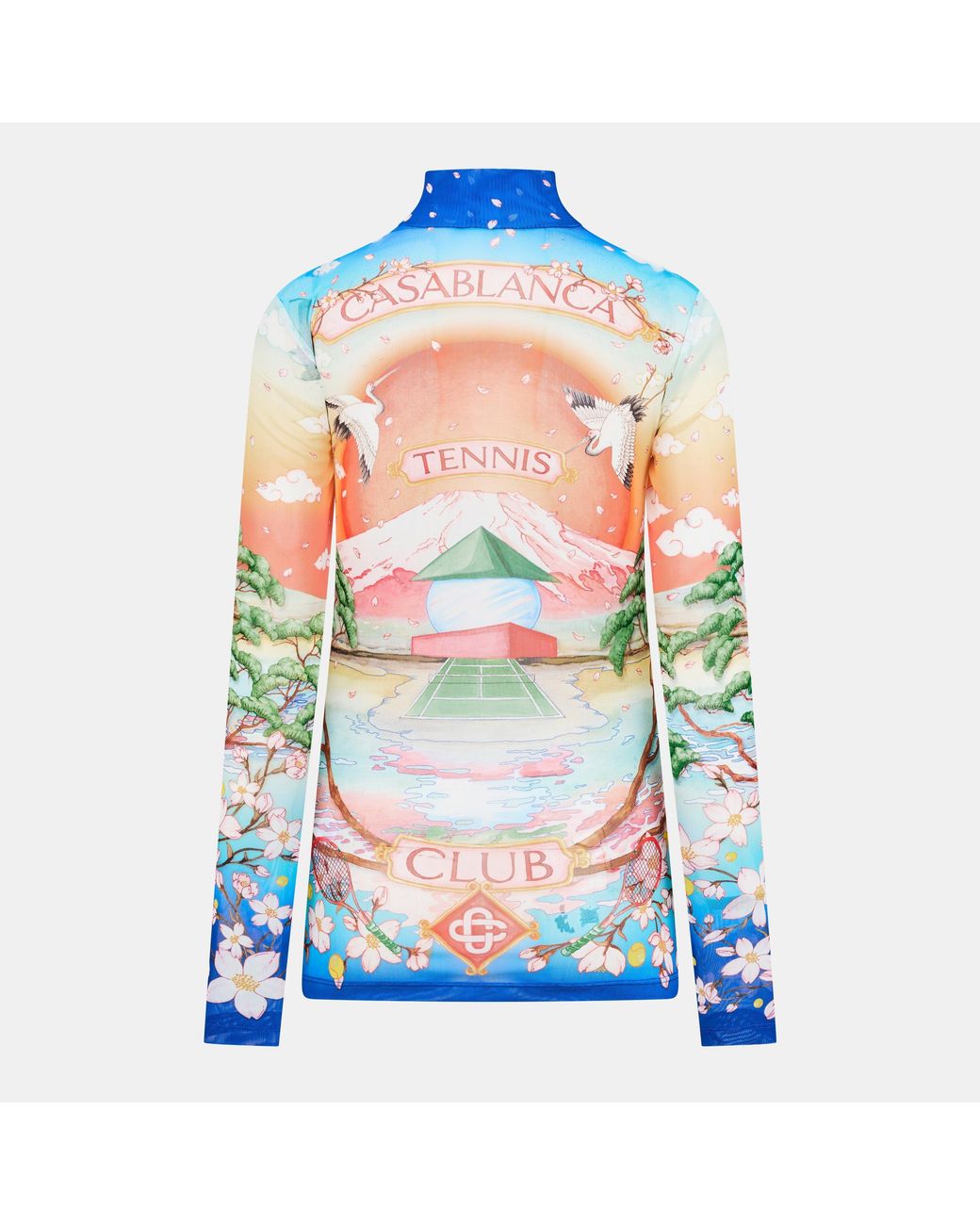 Casablanca Blue Long Sleeve Relaxed Fit T-Shirt