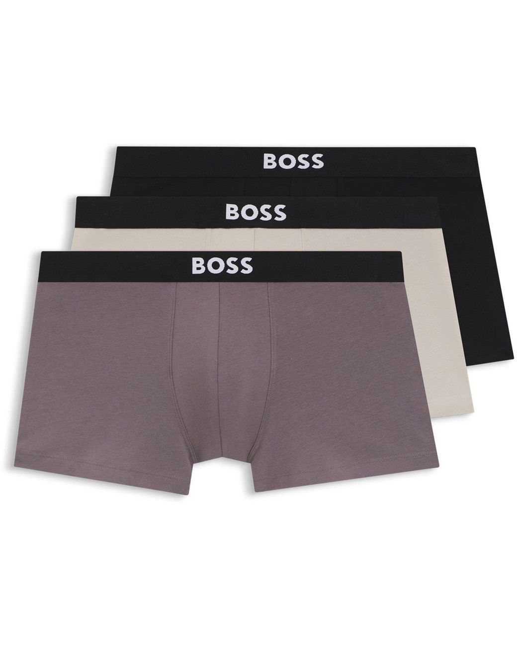 Boss Gray 3 Pack Boxers With Logo Waistband for men
