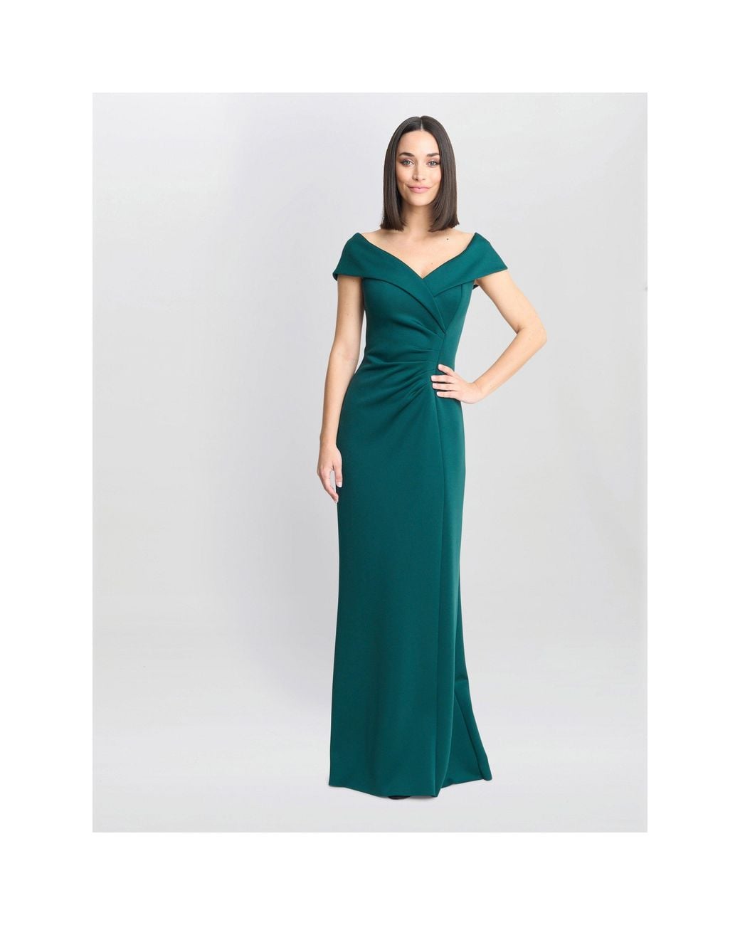 Gina Bacconi Blue Carolyn Off The Shoulder Maxi Dress