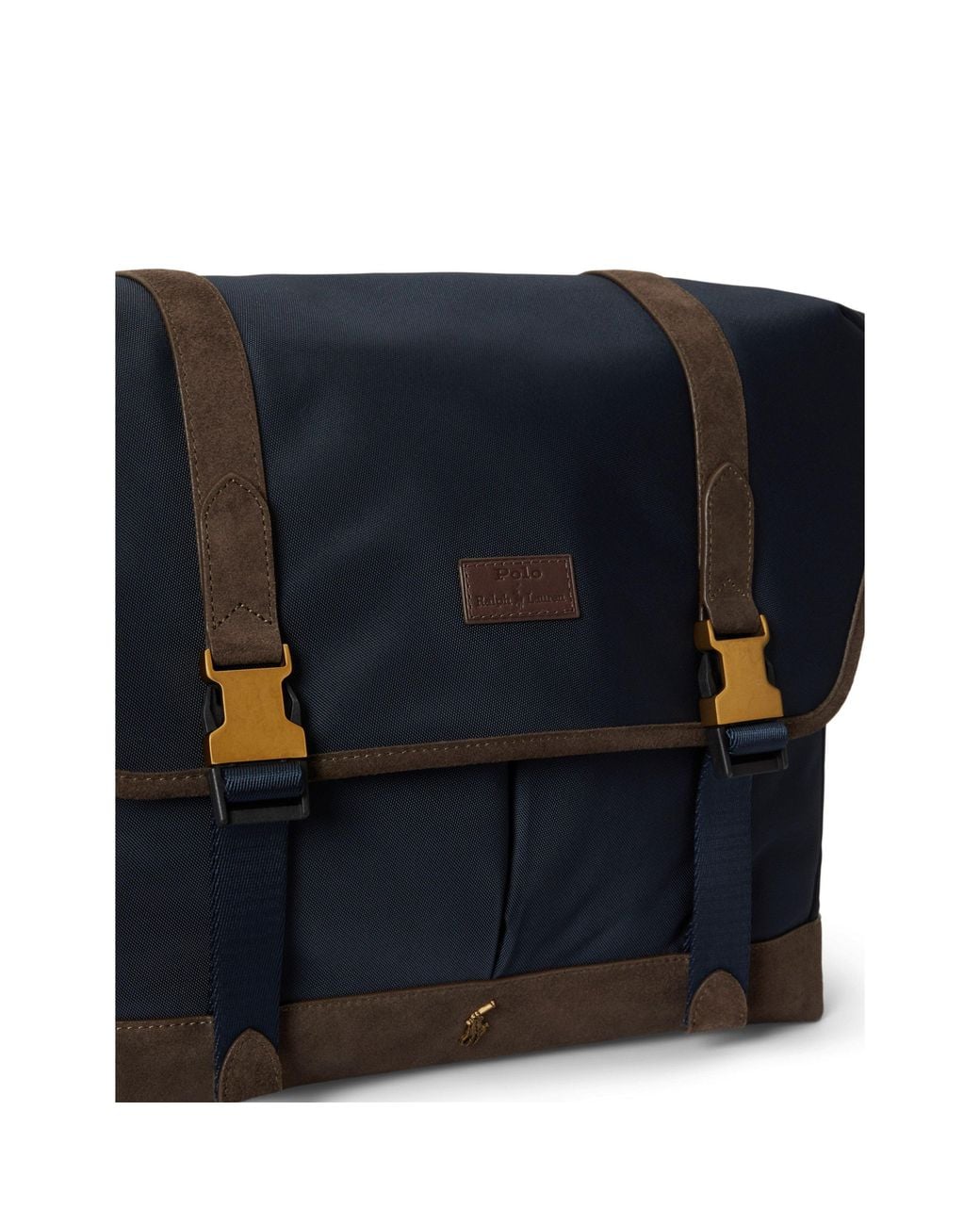 Polo Ralph Lauren Blue Suede Trim Messenger Bag for men