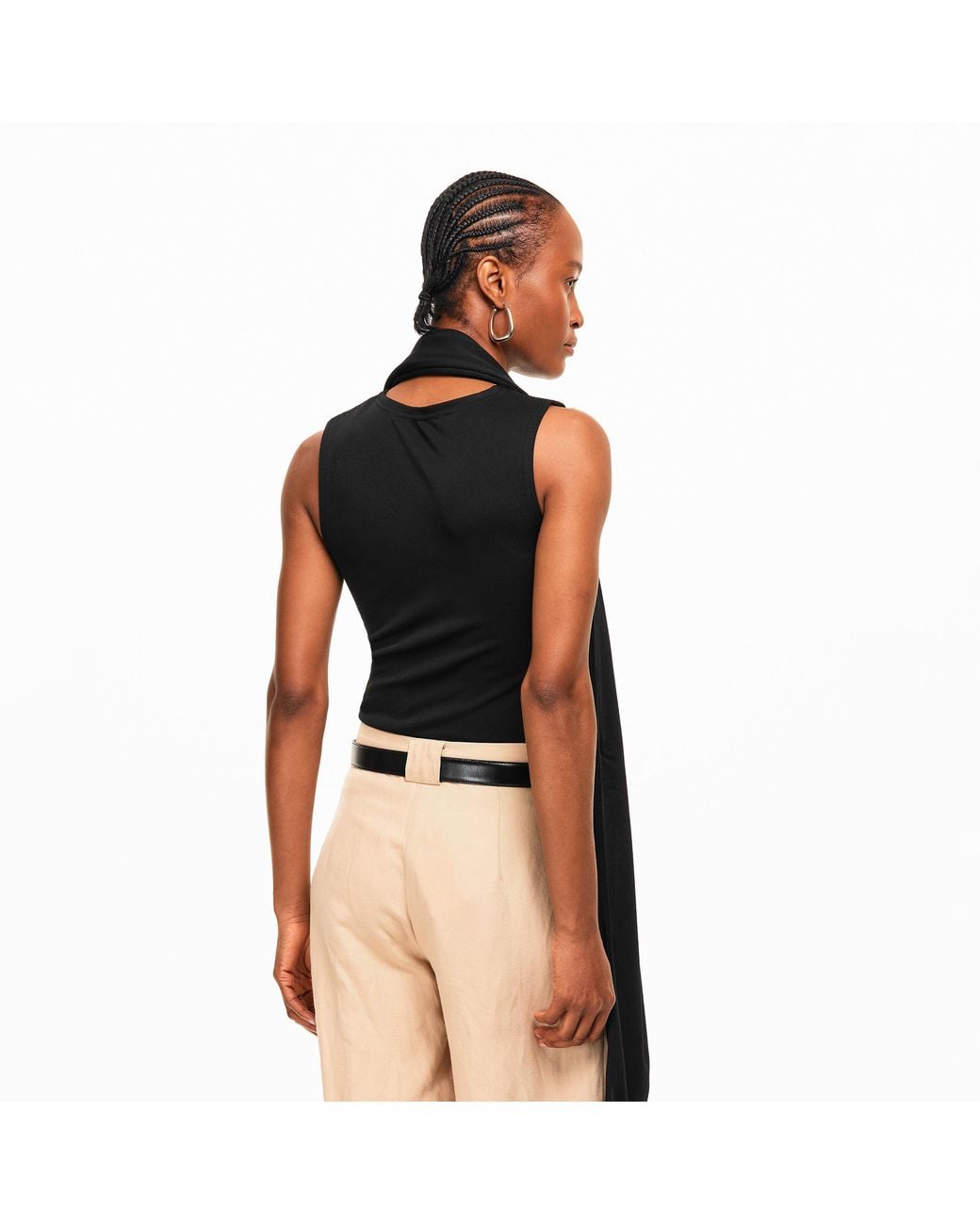 AMI Black Short Sleeve Blouse