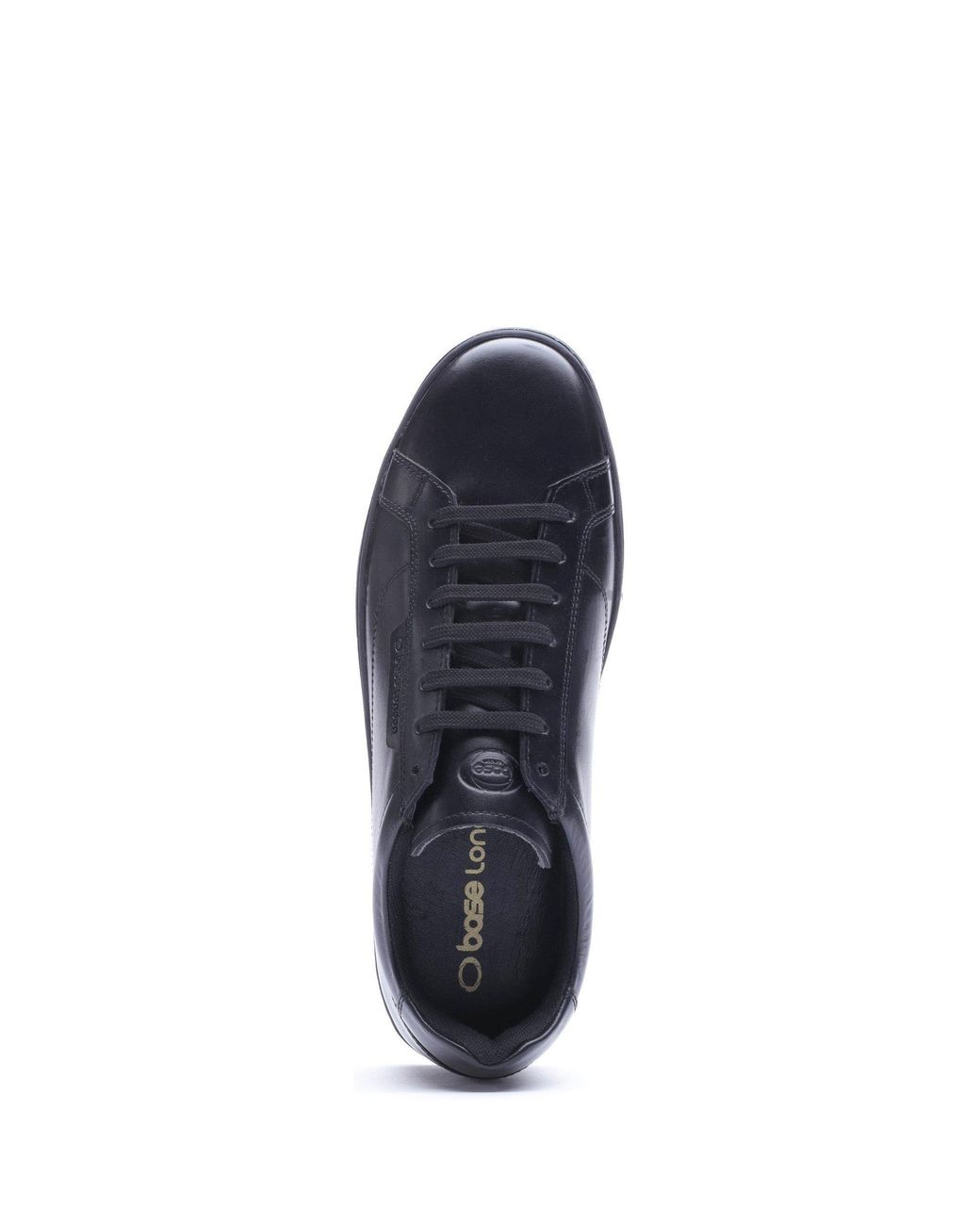 Base London Black Zammo Leather Lace-Up Low-Top Trainers for men