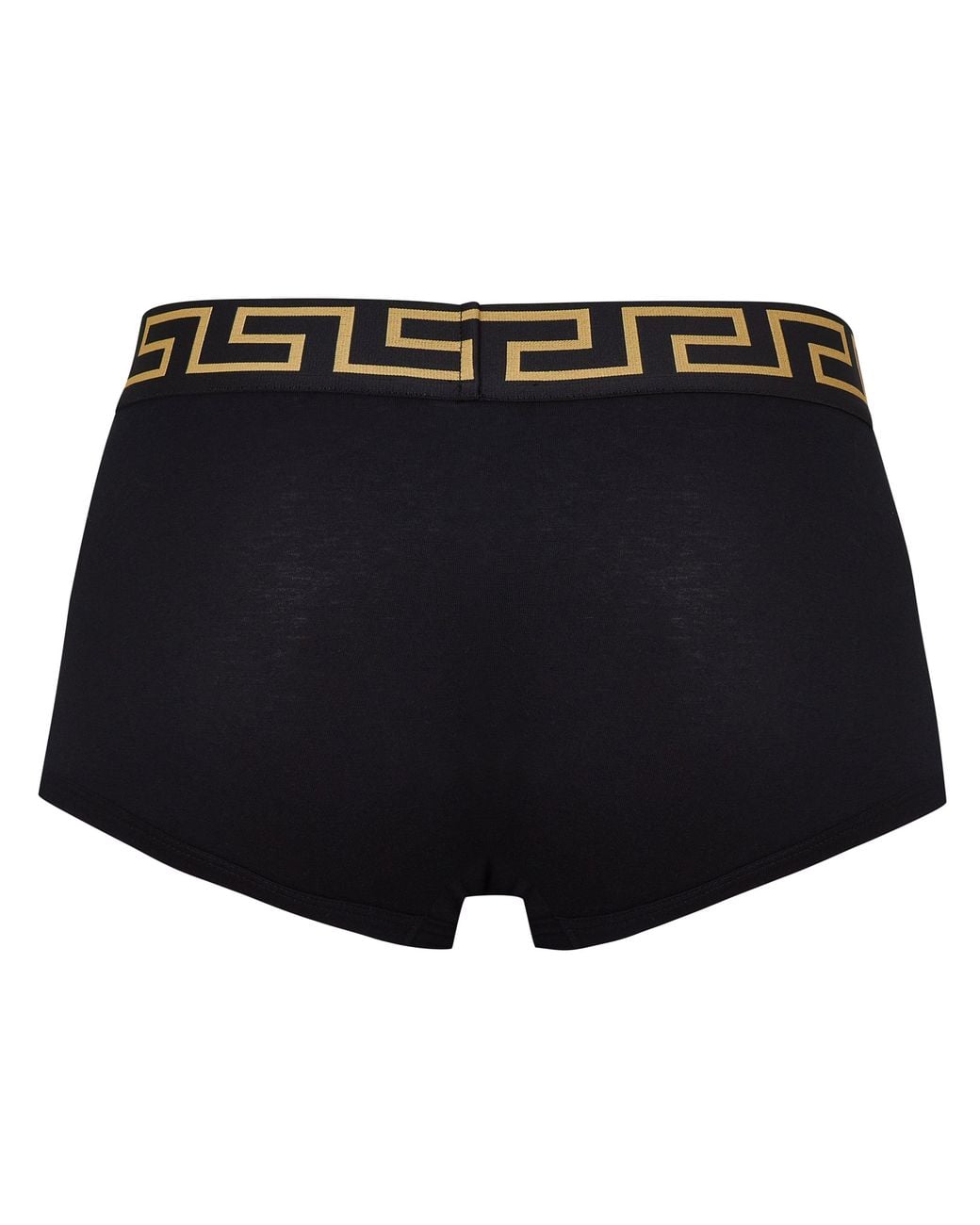 Versace Black Two Pack Greca Waistband Trunks for men