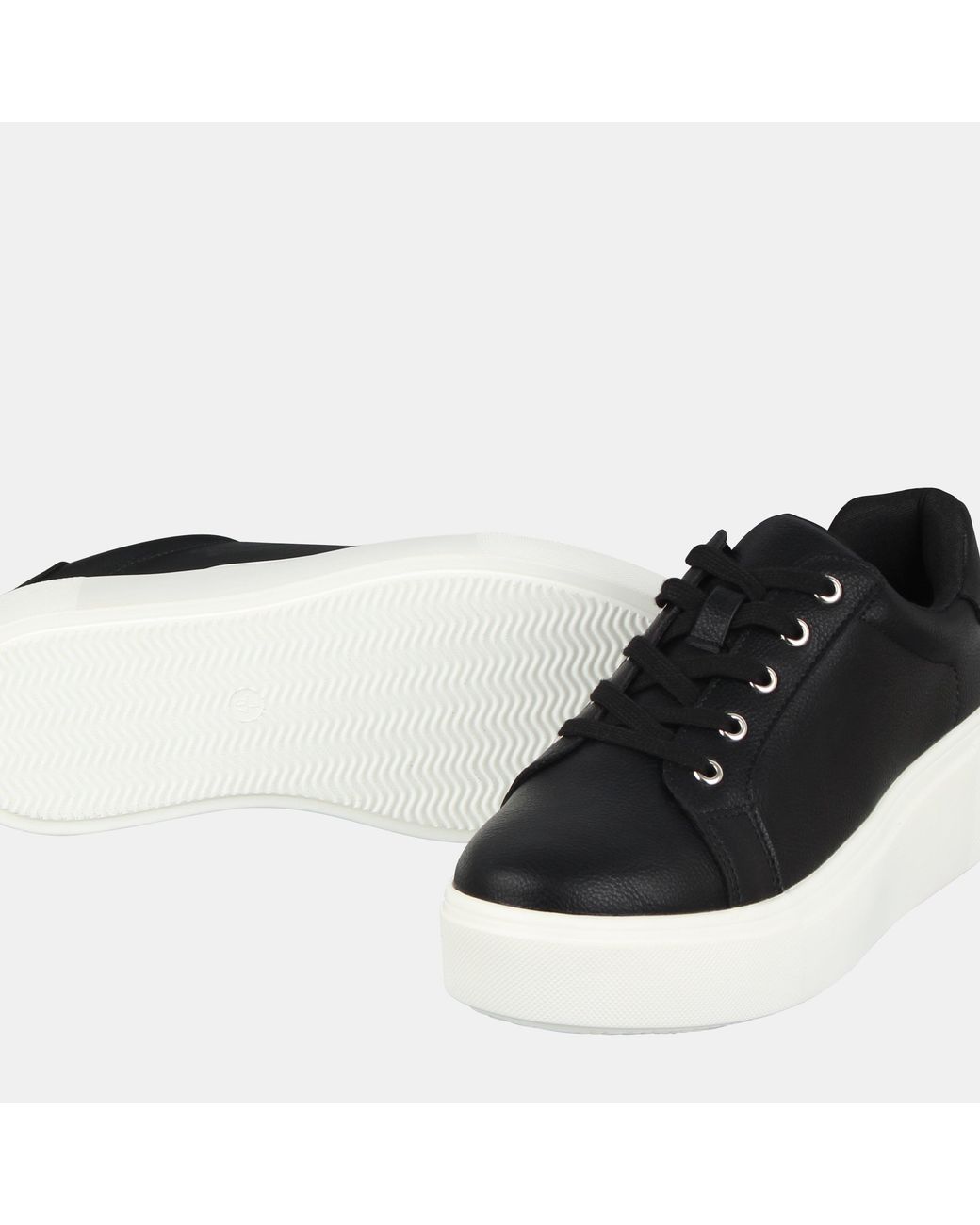Miso Black Chunk Wedge Trainers