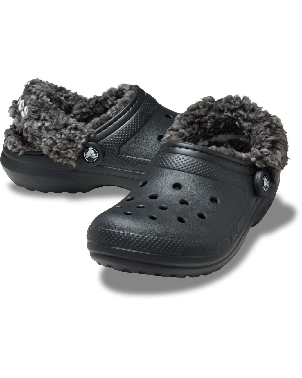 CROCSTM Black Classic Fleece Mule Slippers
