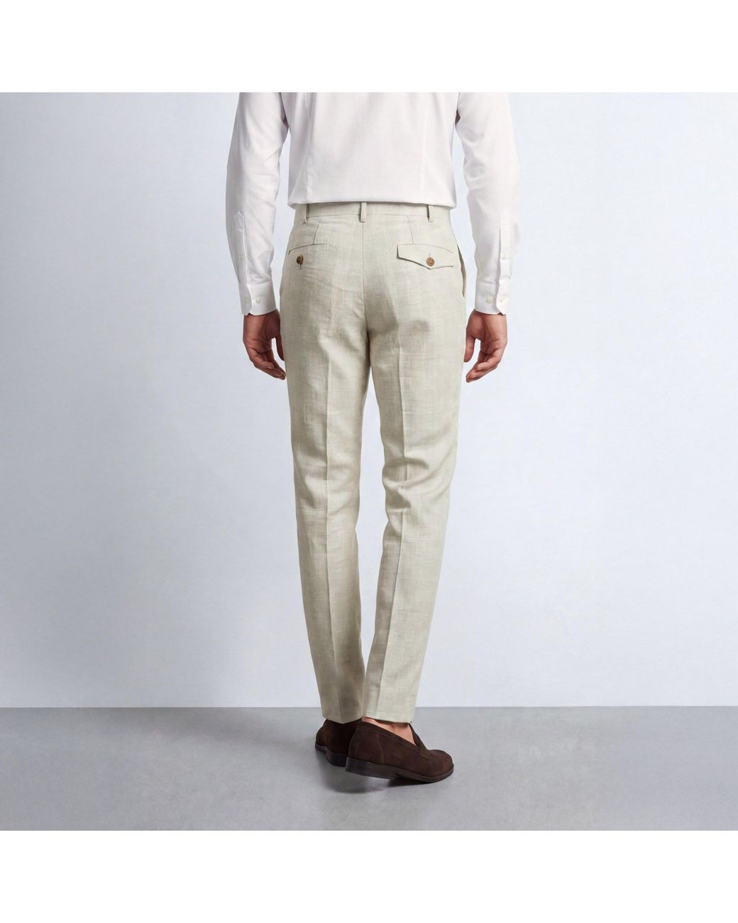 Twisted Tailor Gray Beckford Slim Fit Check Suit Trousers for men