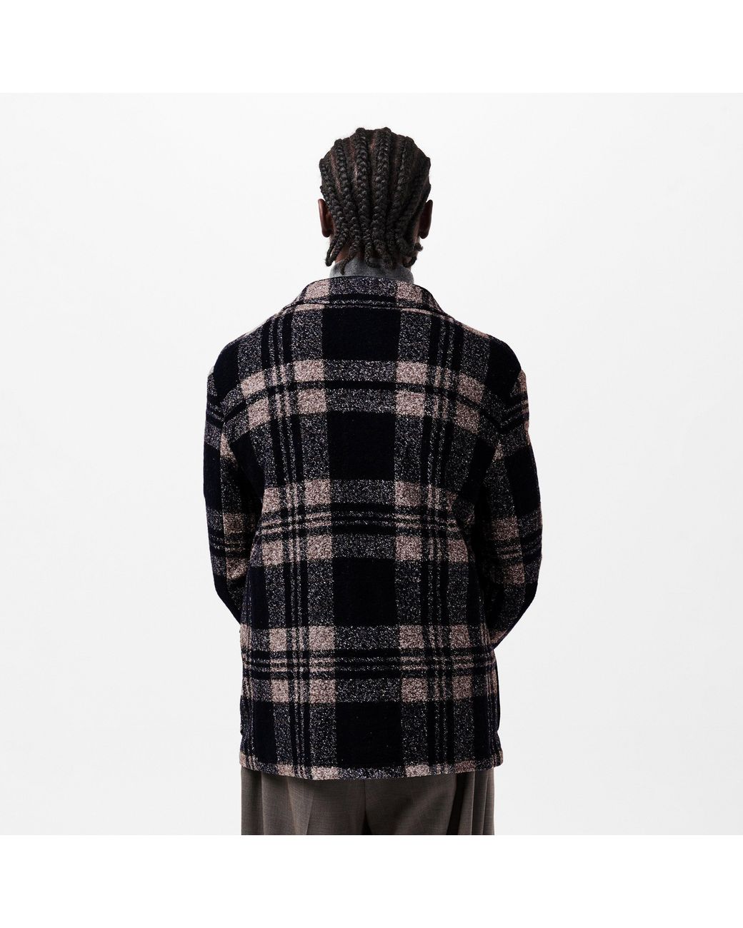 Pal Zileri Black Check Tailored Fit Overshirt for men
