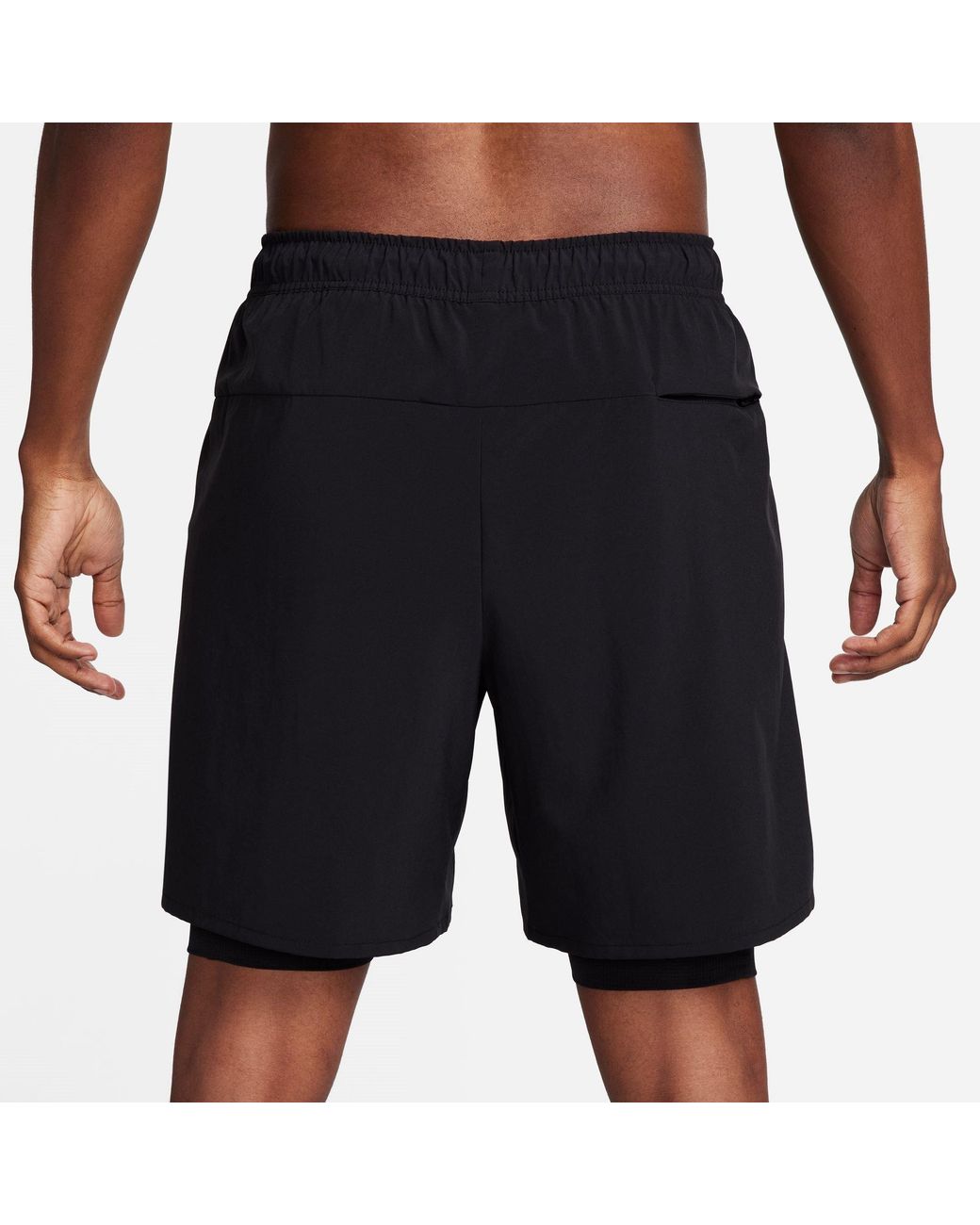 Nike Black Dri-Fit Unlimited 7 2-In-1 Woven Fitness Shorts for men