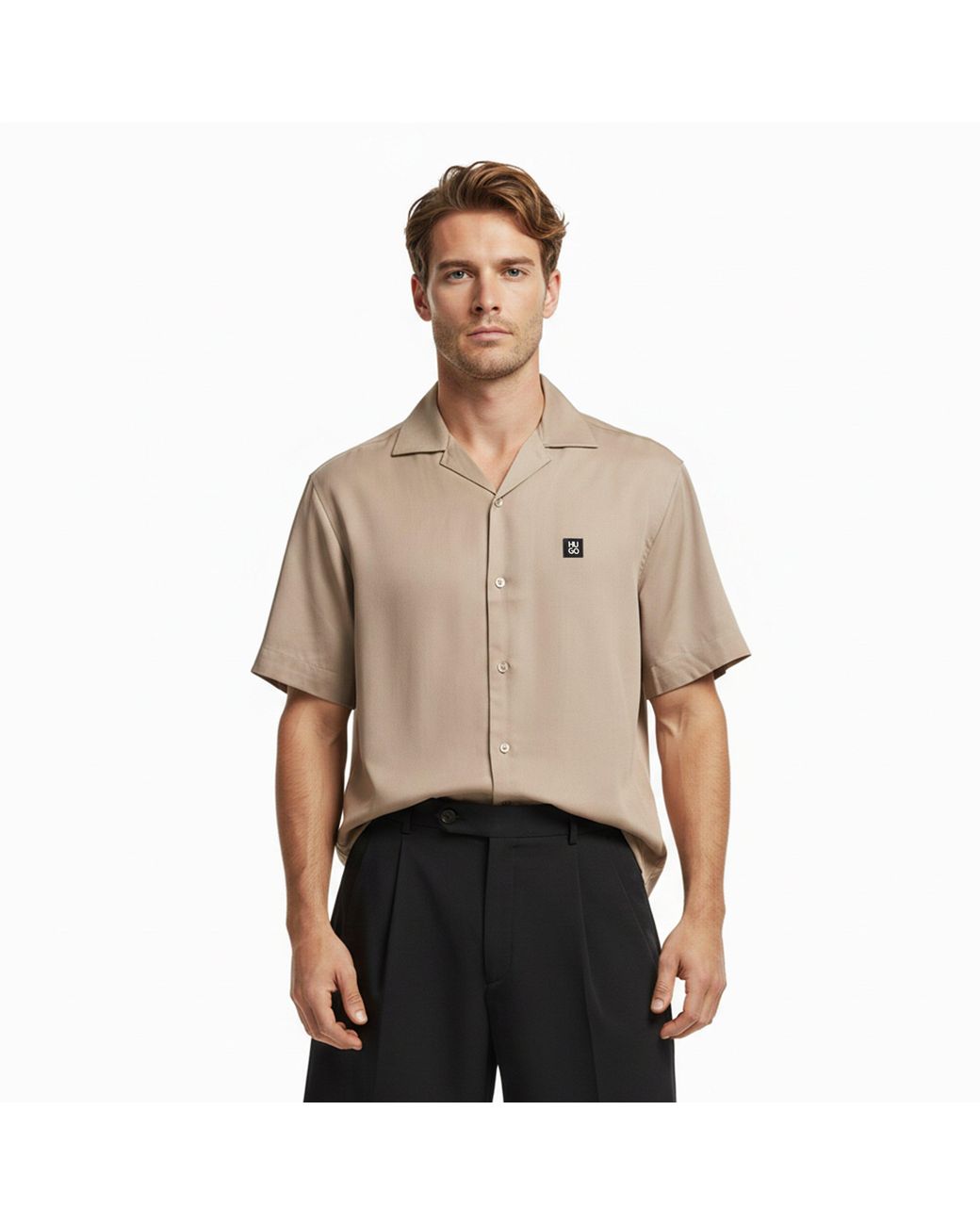 HUGO Brown Short Sleeve Shirt for men