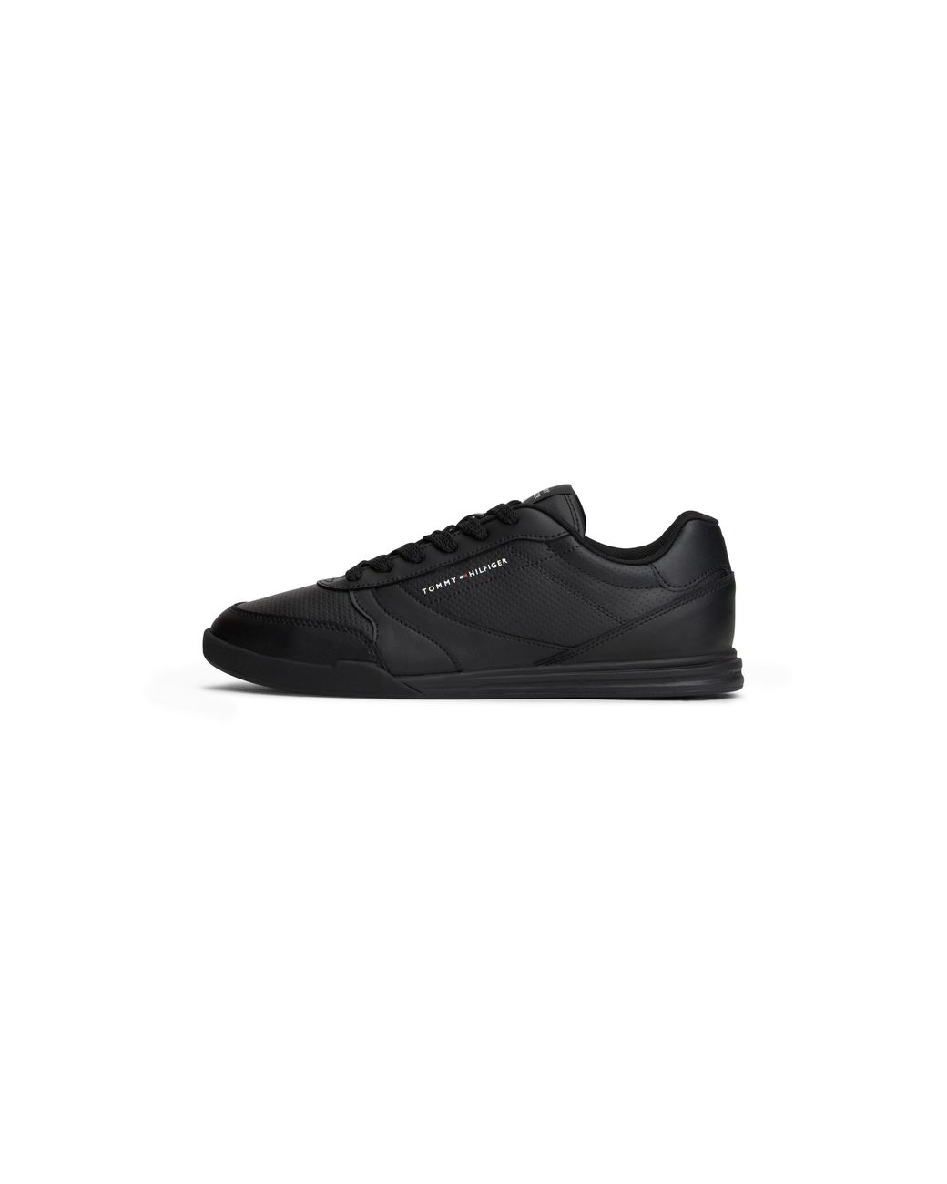 Tommy Hilfiger Black Lopro Leather Low-Top Trainers for men