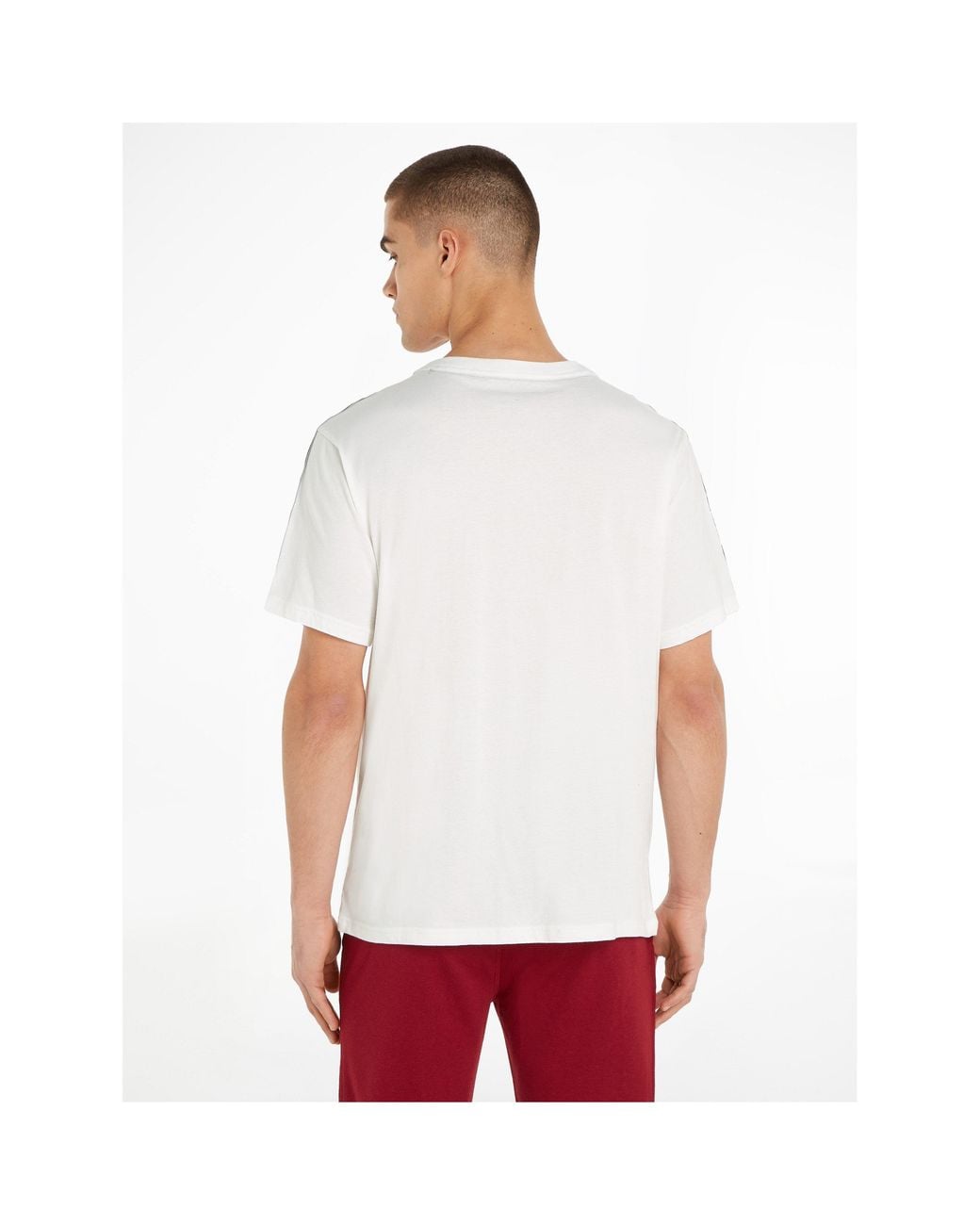 Tommy Hilfiger White Ss Tee Logo Ecru for men