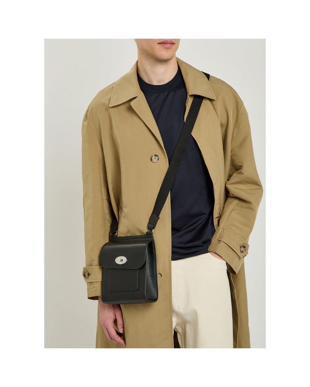 Mulberry Black Small Antony Leather Messenger Bag for men