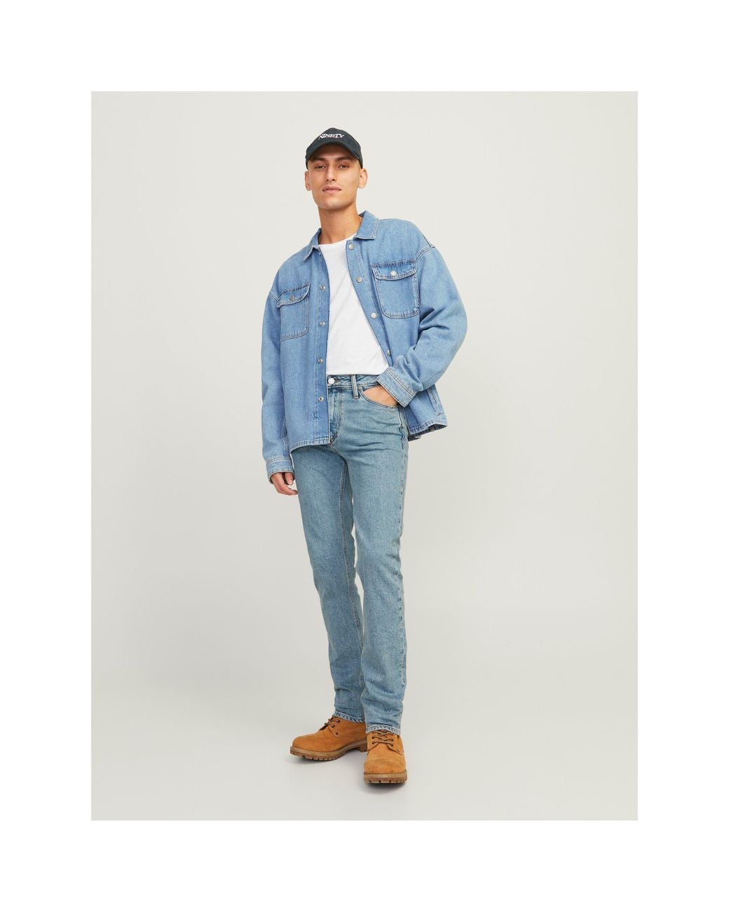 Jack & Jones Blue Clark Evan Straight Leg Jeans for men