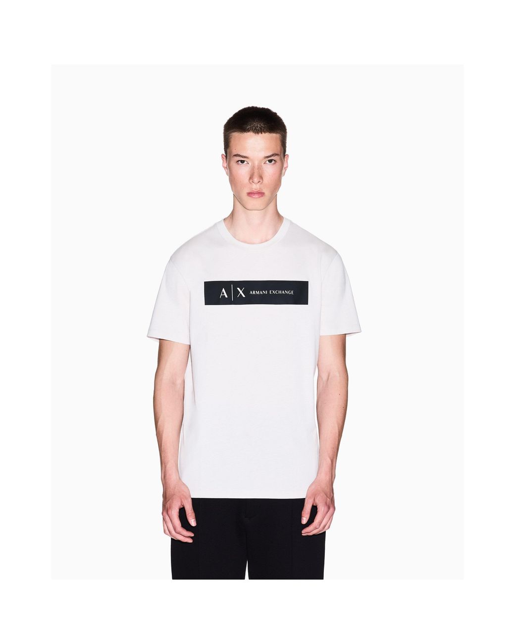 ARMANI EXCHANGE White Regular Fit T-Shirt for men