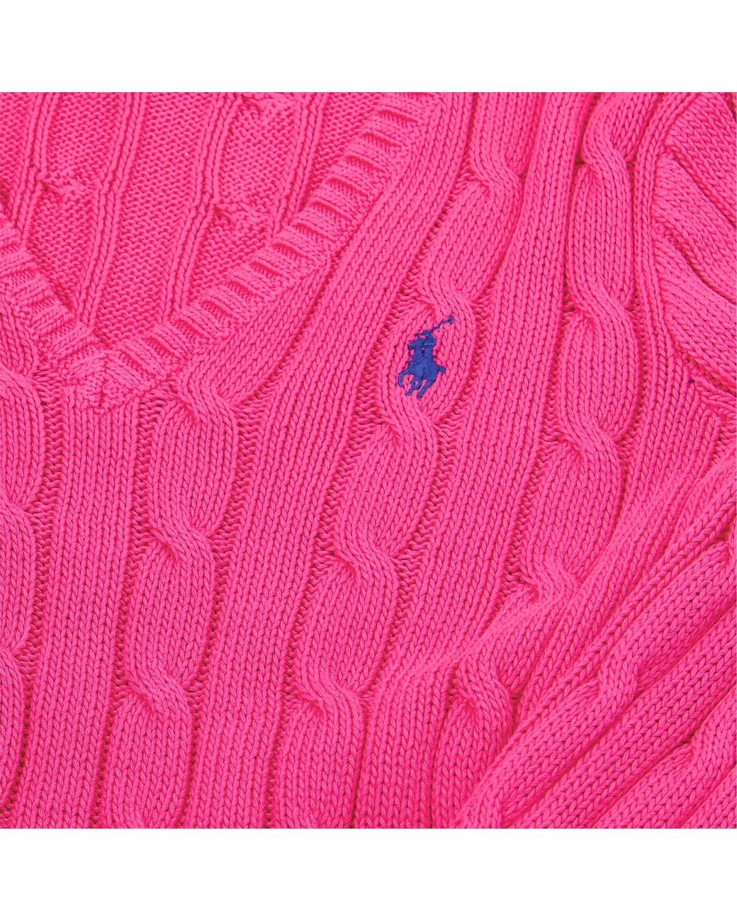 Polo Ralph Lauren Pink Cable-Knit V-Neck Jumper