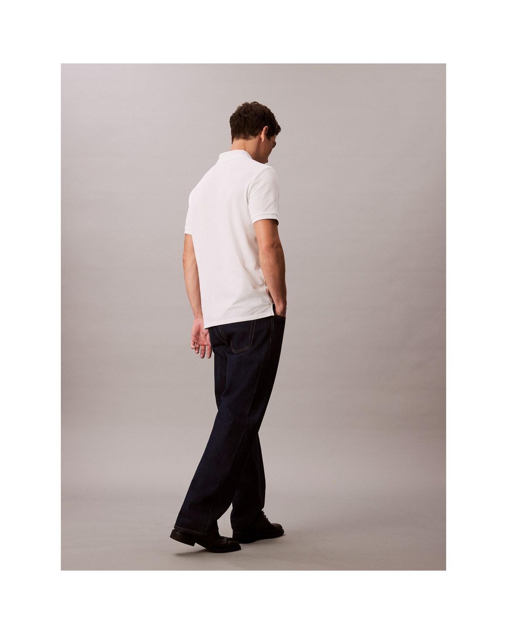 Calvin Klein White Ckj Pique Short-Sleeve Polo Shirt for men
