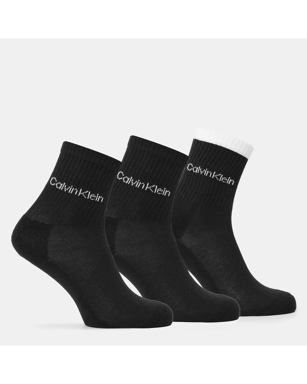 Calvin Klein Black Ck Logo Crew Socks 3-Pack