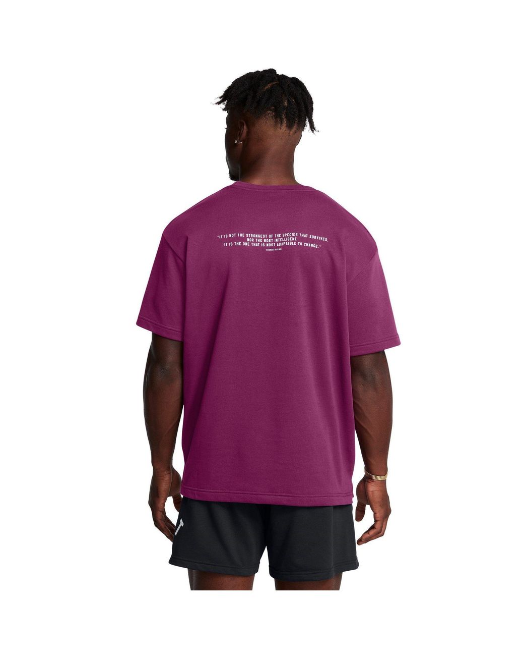 Under Armour Purple Short-Sleeve Terry Regular Fit T-Shirt for men