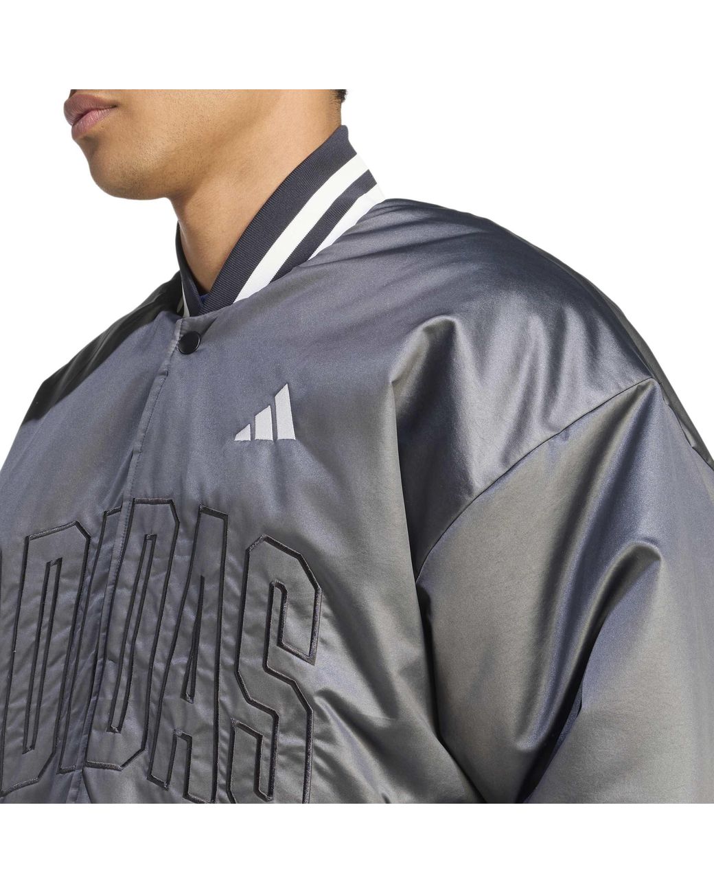 Adidas Gray Stadium Puffer Jacket for men
