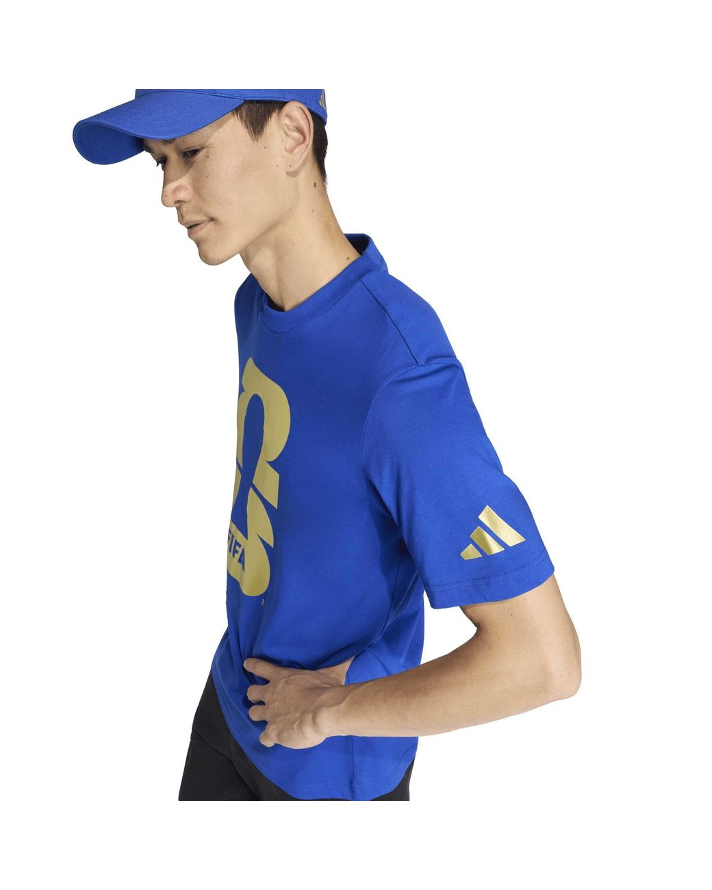 Adidas Blue World Cup 2026 Graphic Short-Sleeve Crew-Neck T-Shirt for men