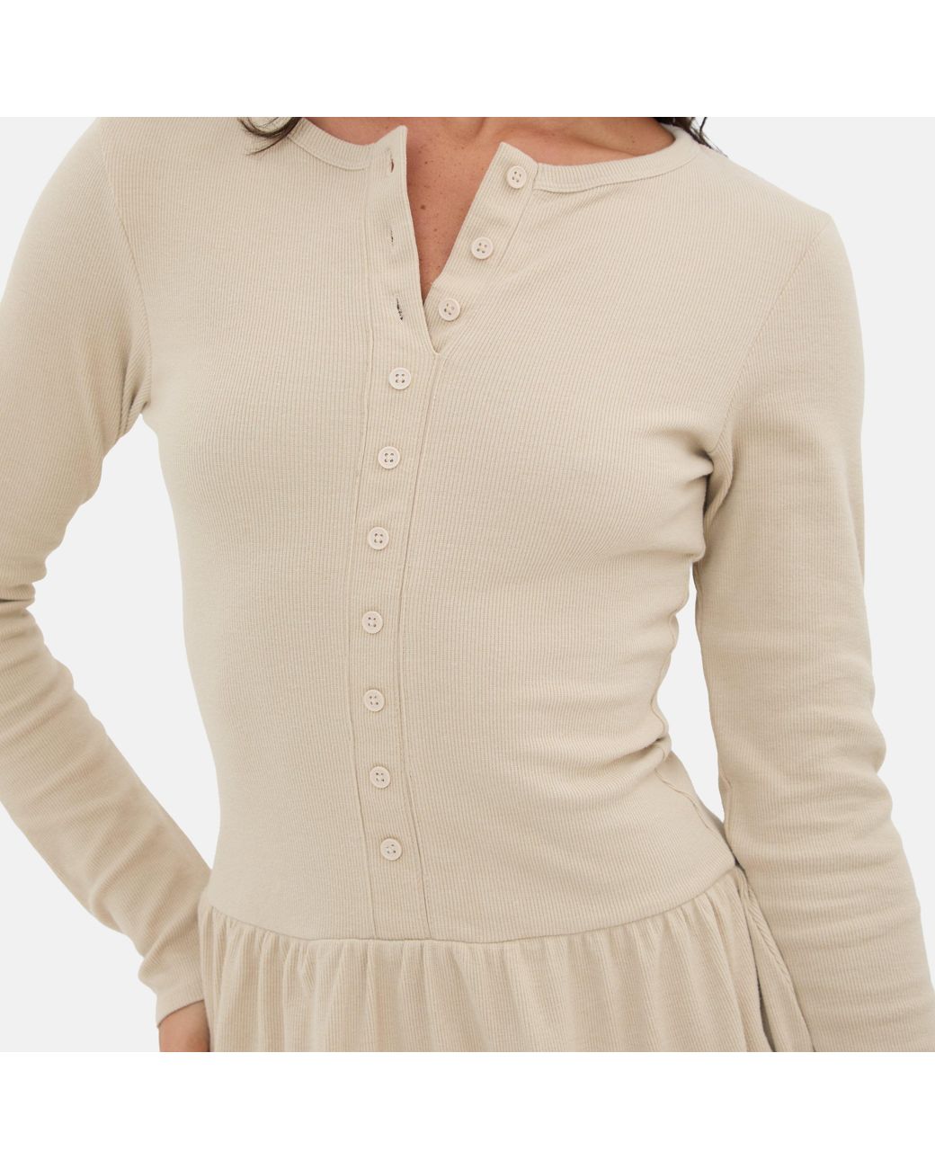 I Saw It First Natural Rib Mini Dress