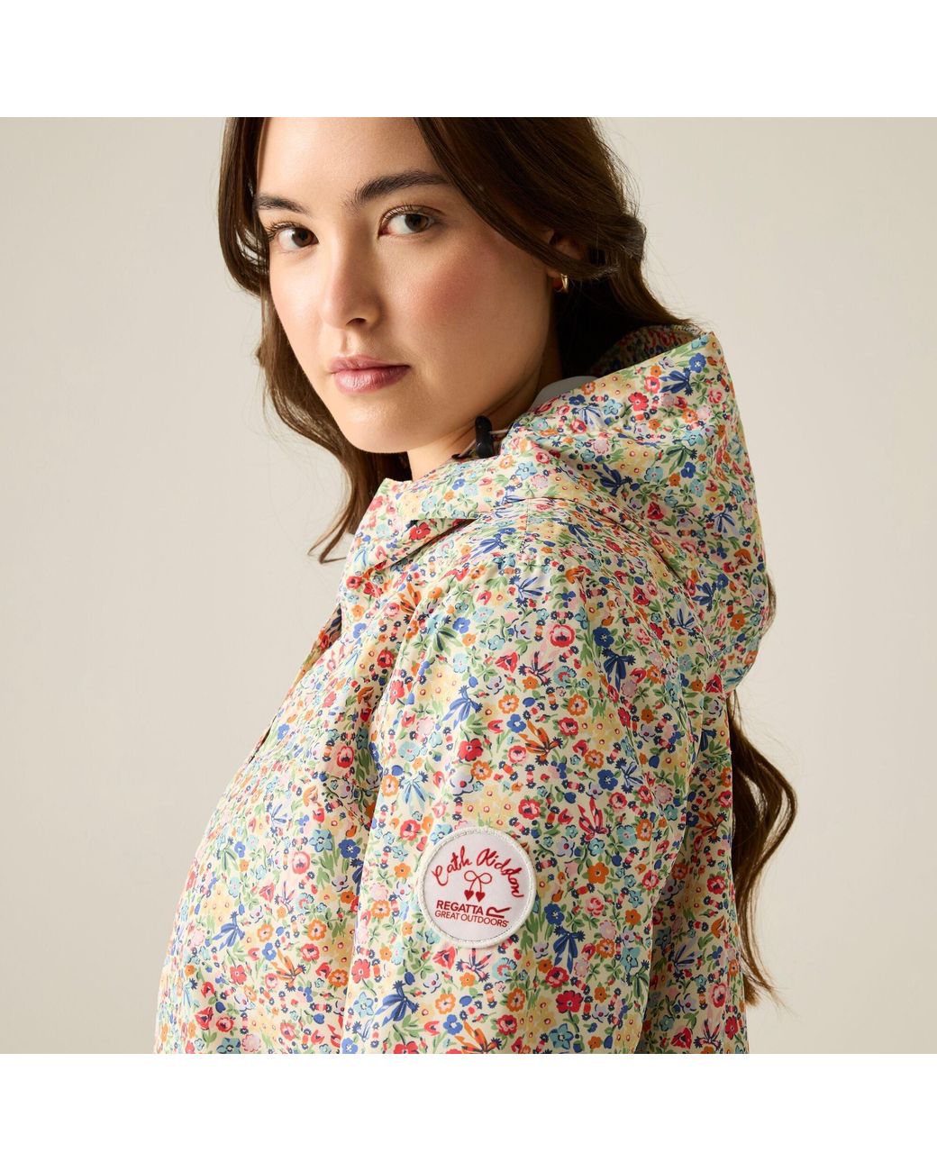 Regatta Natural Cath Kidston Long Waterproof Shell Jacket