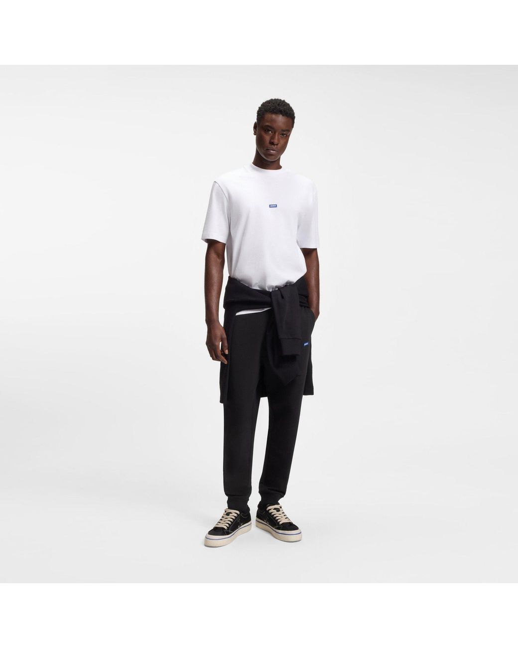 HUGO Black Bodywear Cotton-Terry Tracksuit Bottoms for men