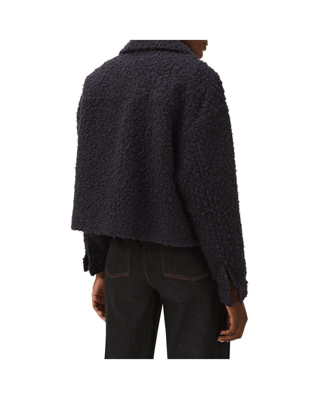 Phase Eight Black Blake Boxy Borg Teddy Texture Jacket