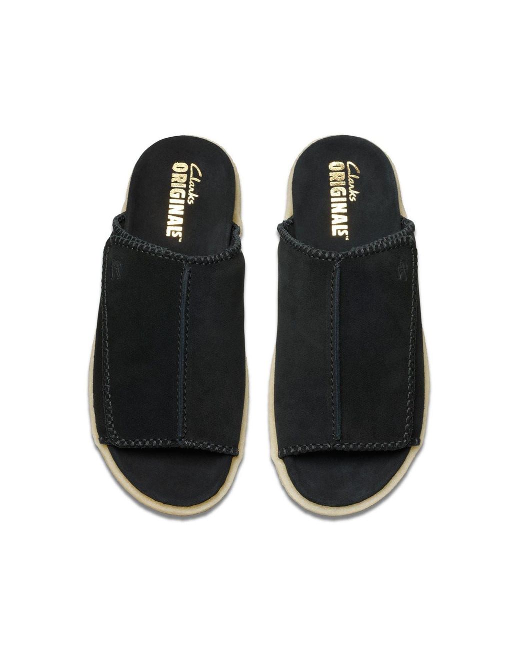 Clarks Blue Overleigh Suede Sliders for men