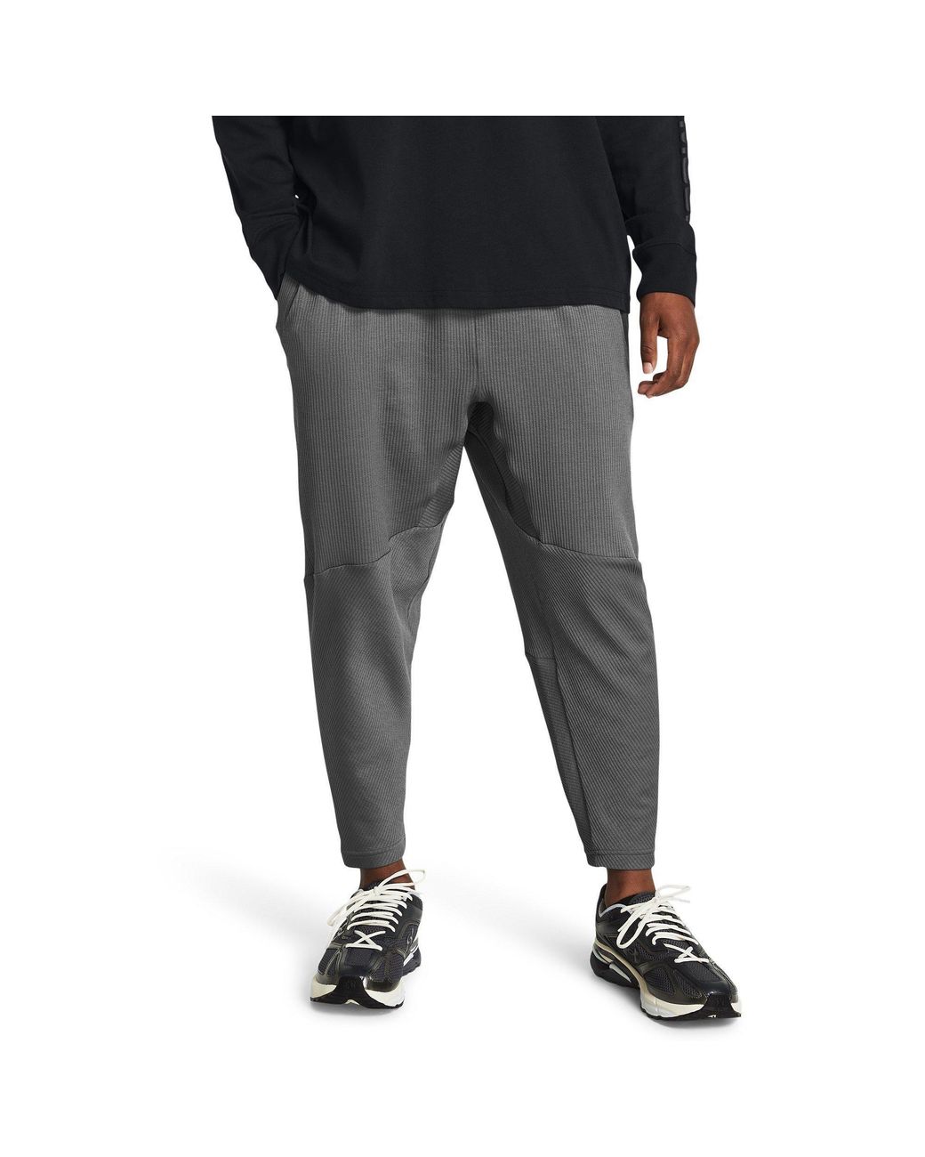 Under Armour Gray Ribbed Open Hem Fleece Joggers for men
