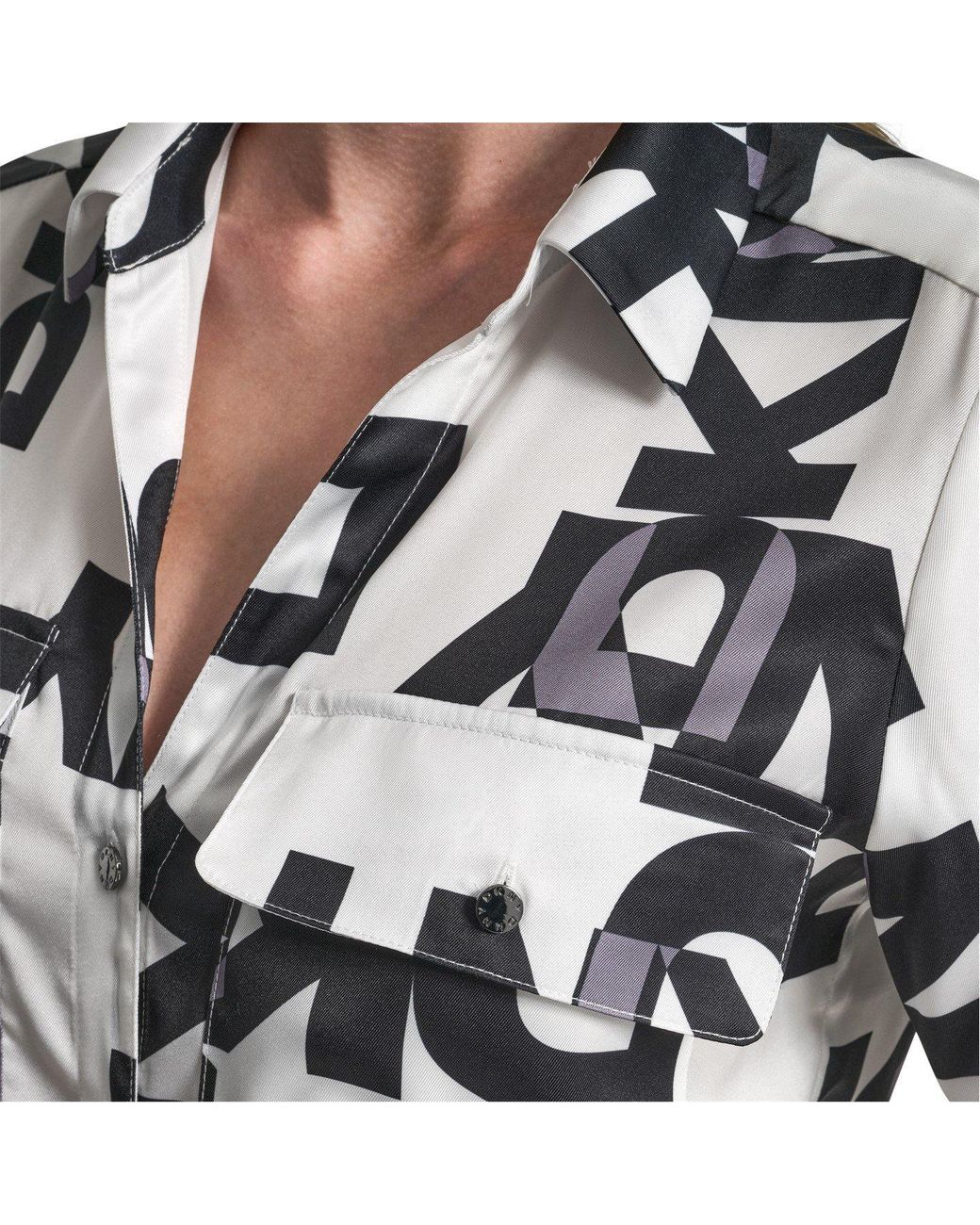 DKNY Black Sportswear All-Over Print Long-Sleeve Shirt