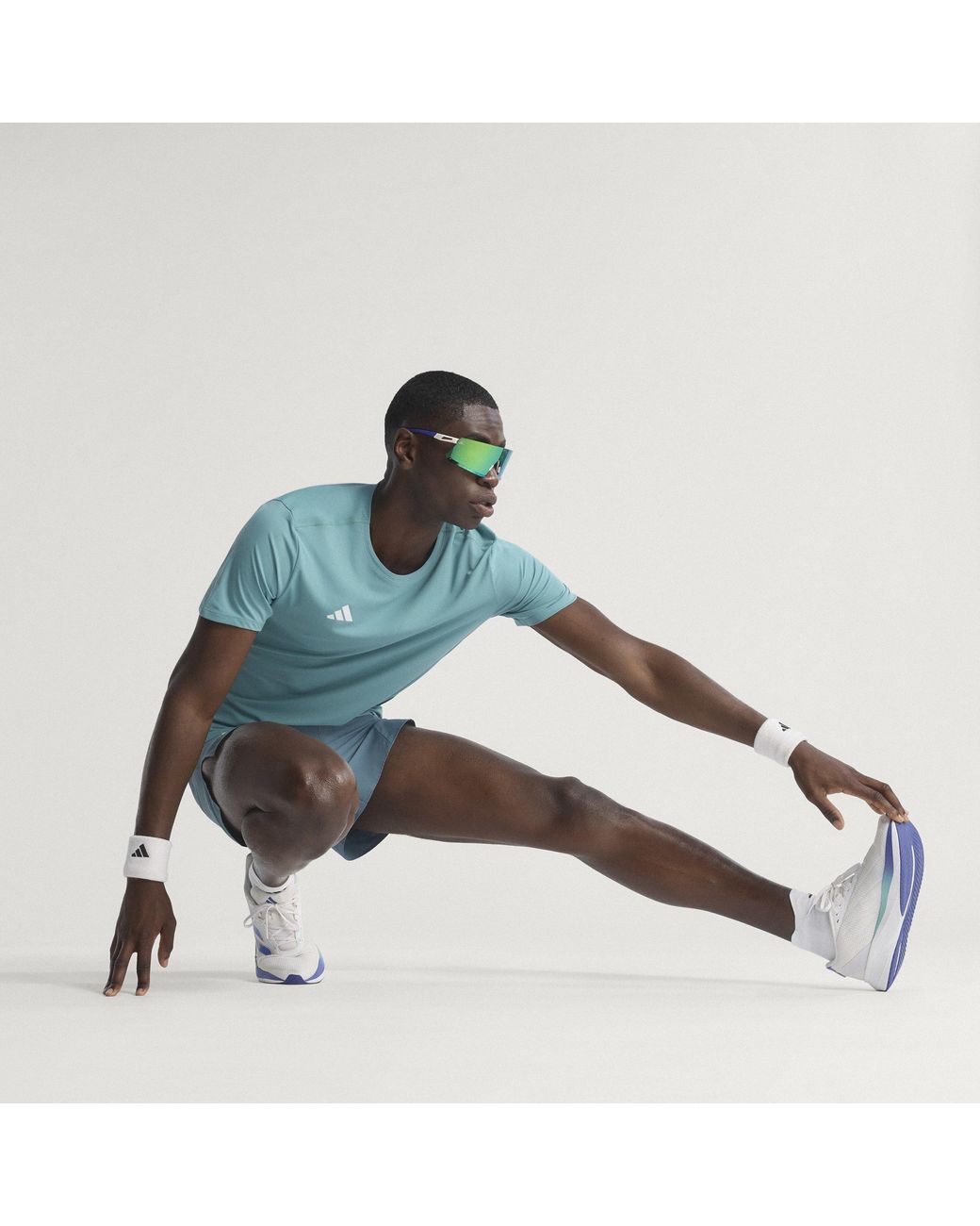 Adidas Blue Adizero Essentials Running T-Shirt for men