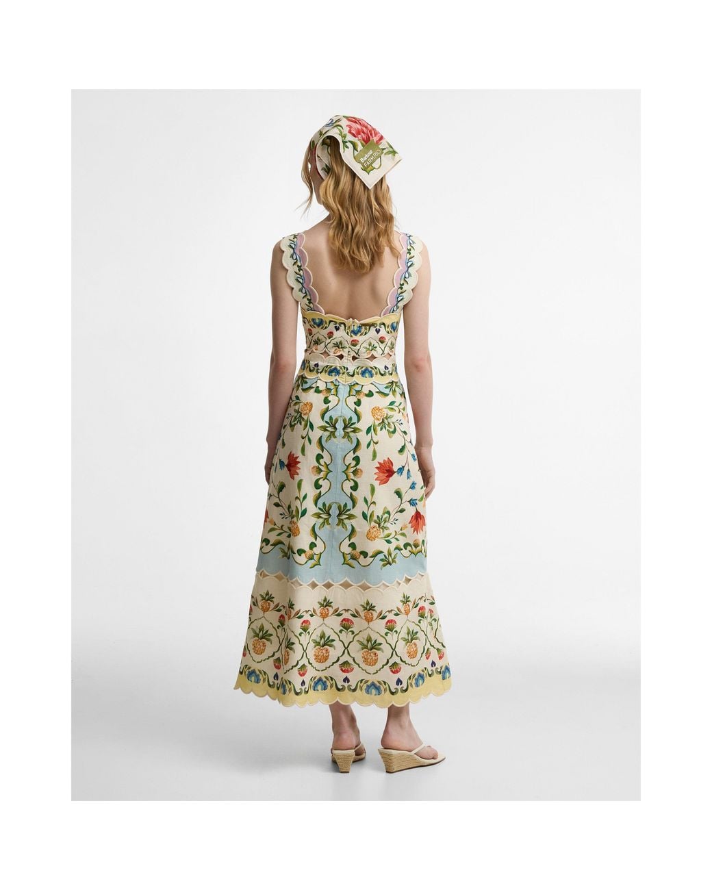 BARBOUR X FARM RIO Metallic Long Maxi Dress