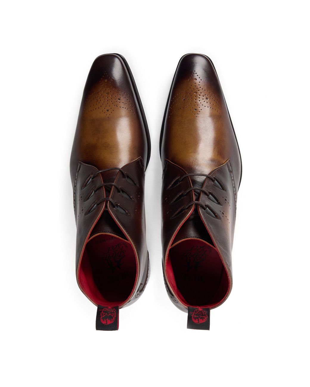 Jeffery West Brown Scarface Leather Chukka Boots for men
