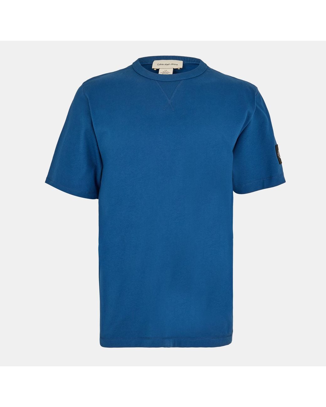 Calvin Klein Blue Monogram Badge T-Shirt for men