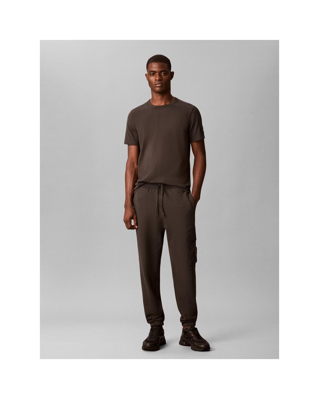 Calvin Klein Brown Badge Cotton Joggers for men