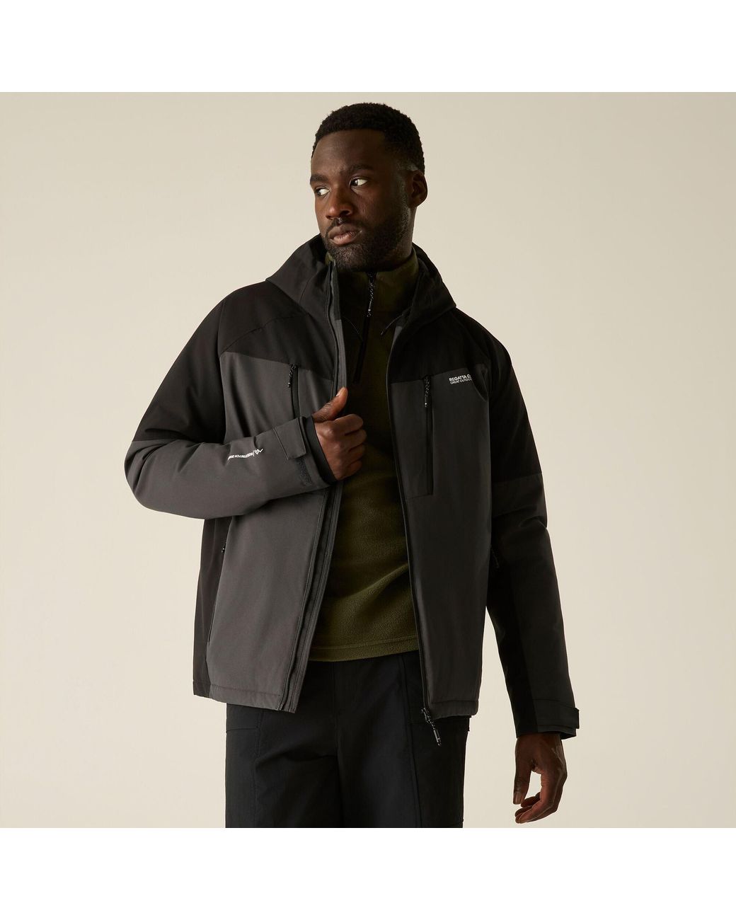 Regatta Black Highton Stretch Padded Waterproof Jacket for men