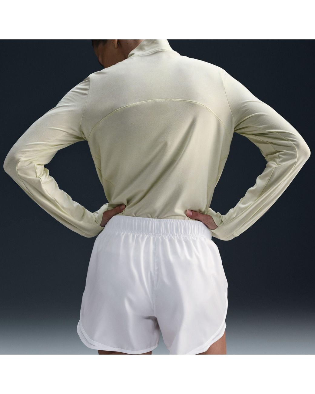Nike Blue Tempo Dri Fit Mid Rise Brief Lined Running Shorts