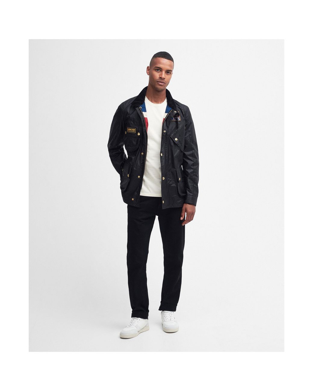 Barbour Blue Union Jack Wax Jacket for men