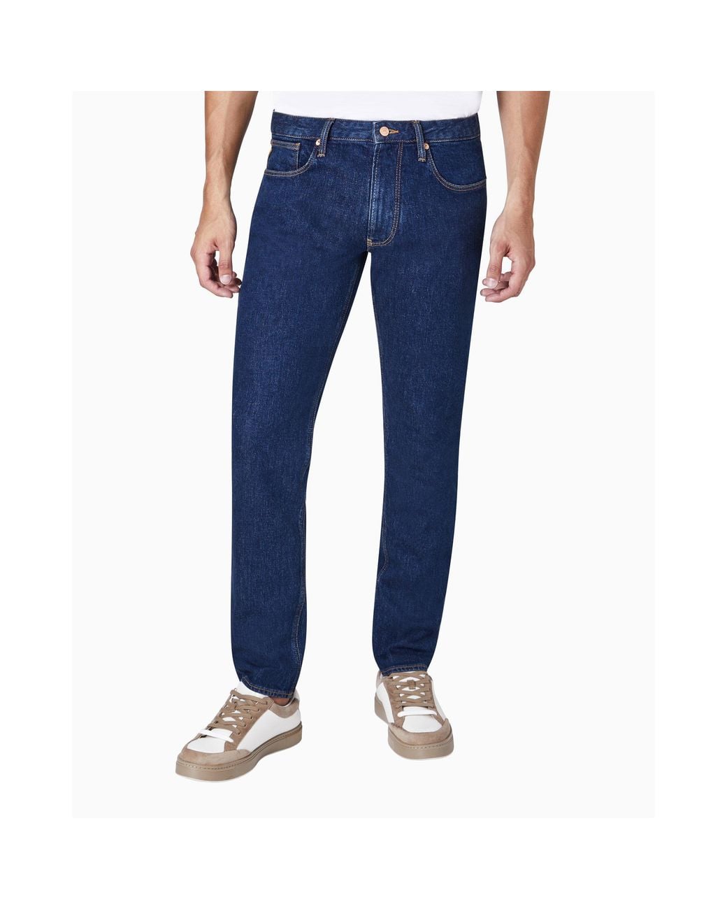 Emporio Armani Blue J06 Slim-Fit Trousers for men