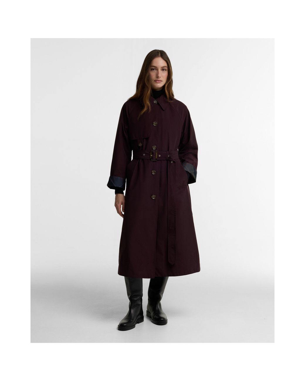 Barbour Black Antonella Modern Heritage Showerproof Trench Coat