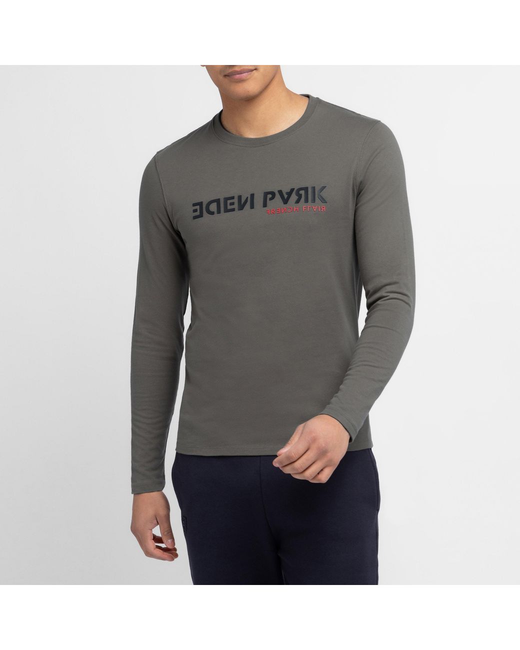 Eden Park Gray Long-Sleeved T-Shirt for men
