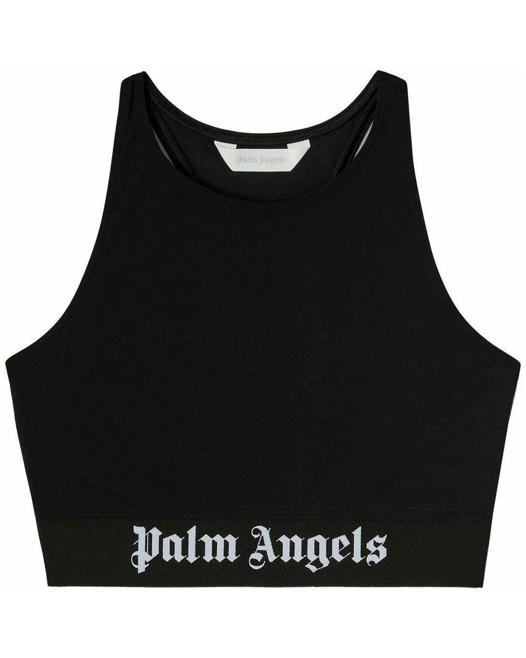 Palm Angels Black Classic Logo Sport Strappy Crop Top