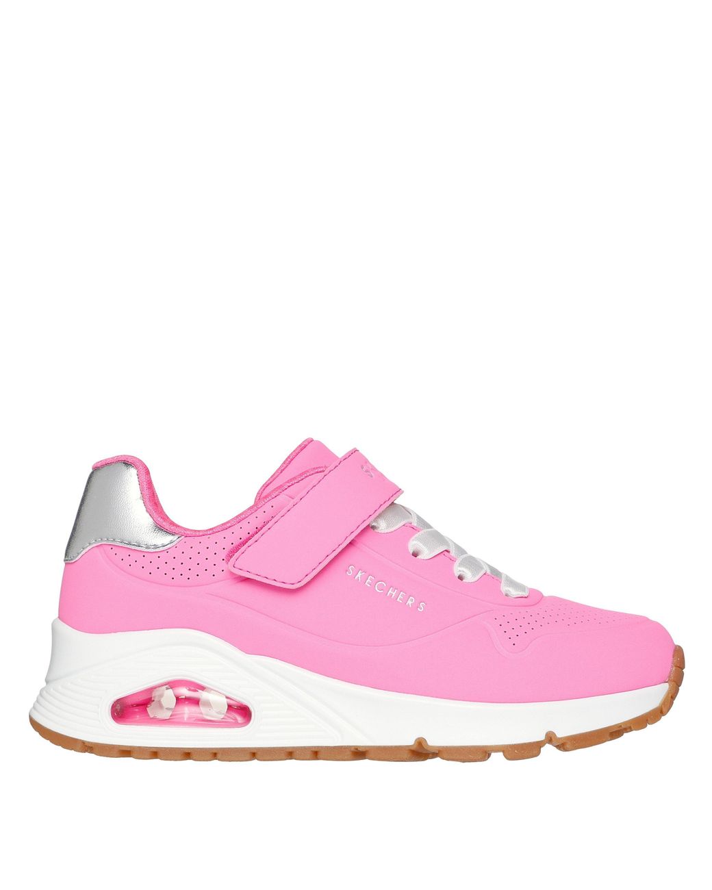 Skechers Pink Duraleather Gore And Strap Low-Top Trainers
