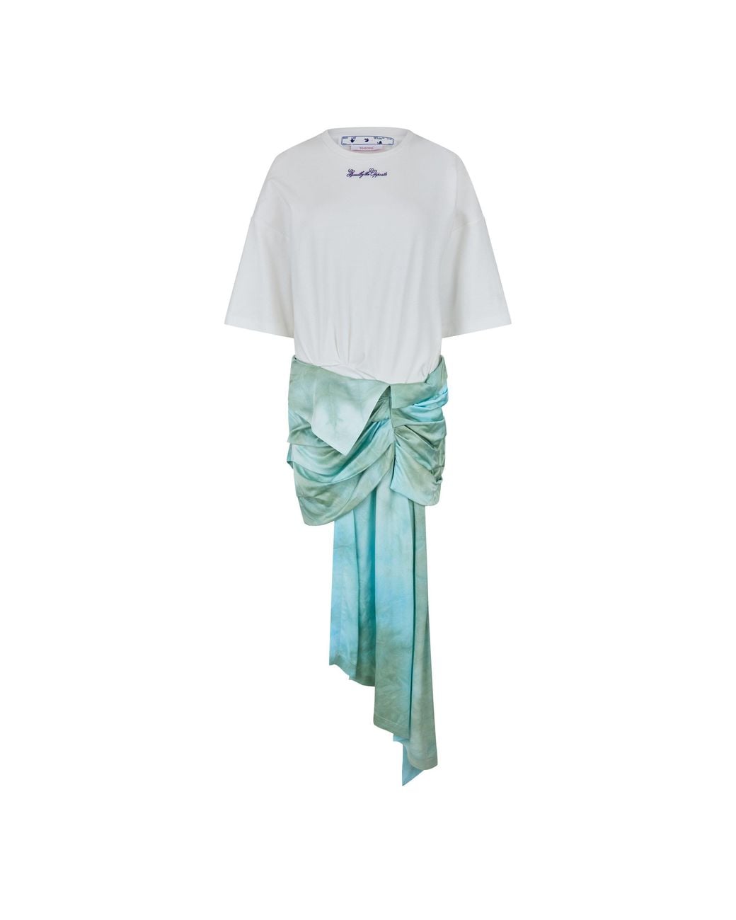 Off-White c/o Virgil Abloh Blue Draped Mini Dress