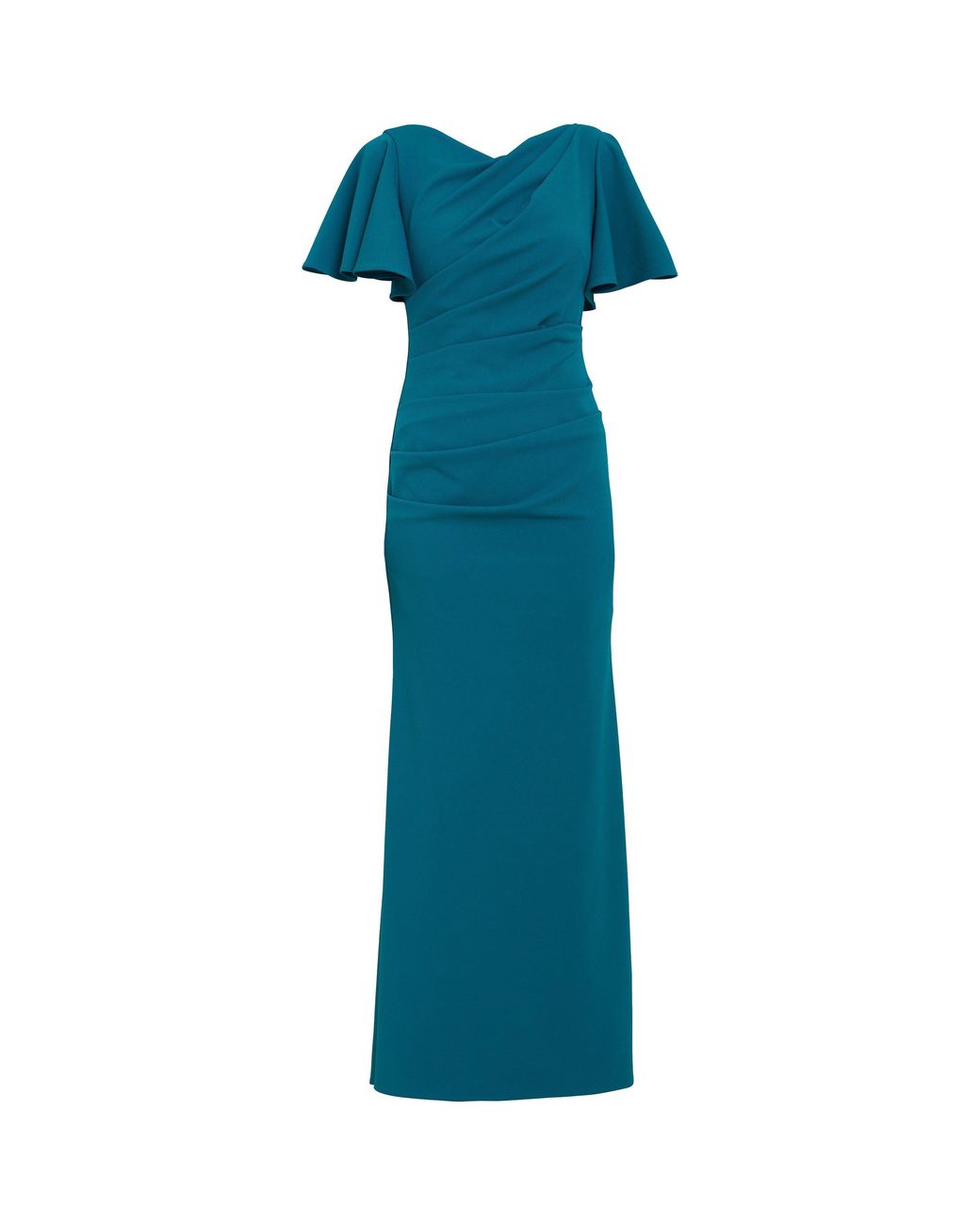 Gina Bacconi Blue Portia Crepe Maxi Dress