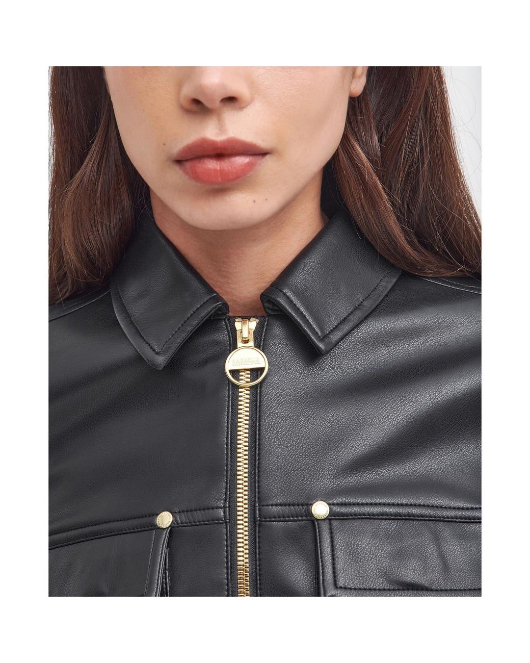 Barbour Black Aria Faux Leather Jacket