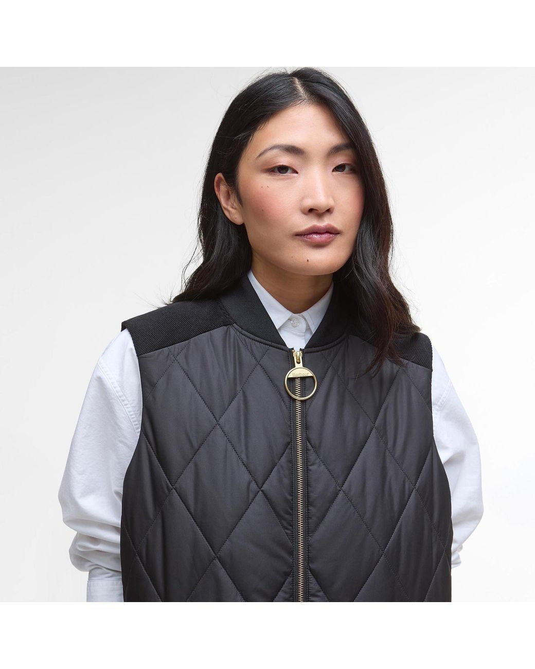 Barbour Black Lydia Diamond Quilted Sleeveless Gilet