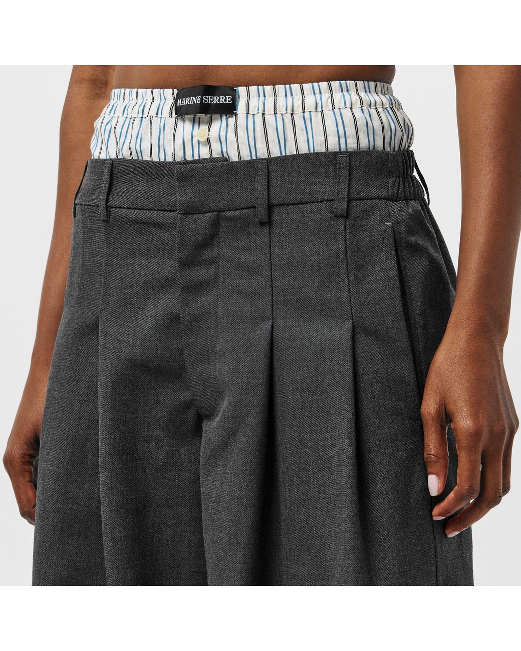 MARINE SERRE Gray Structured Tailored Shorts