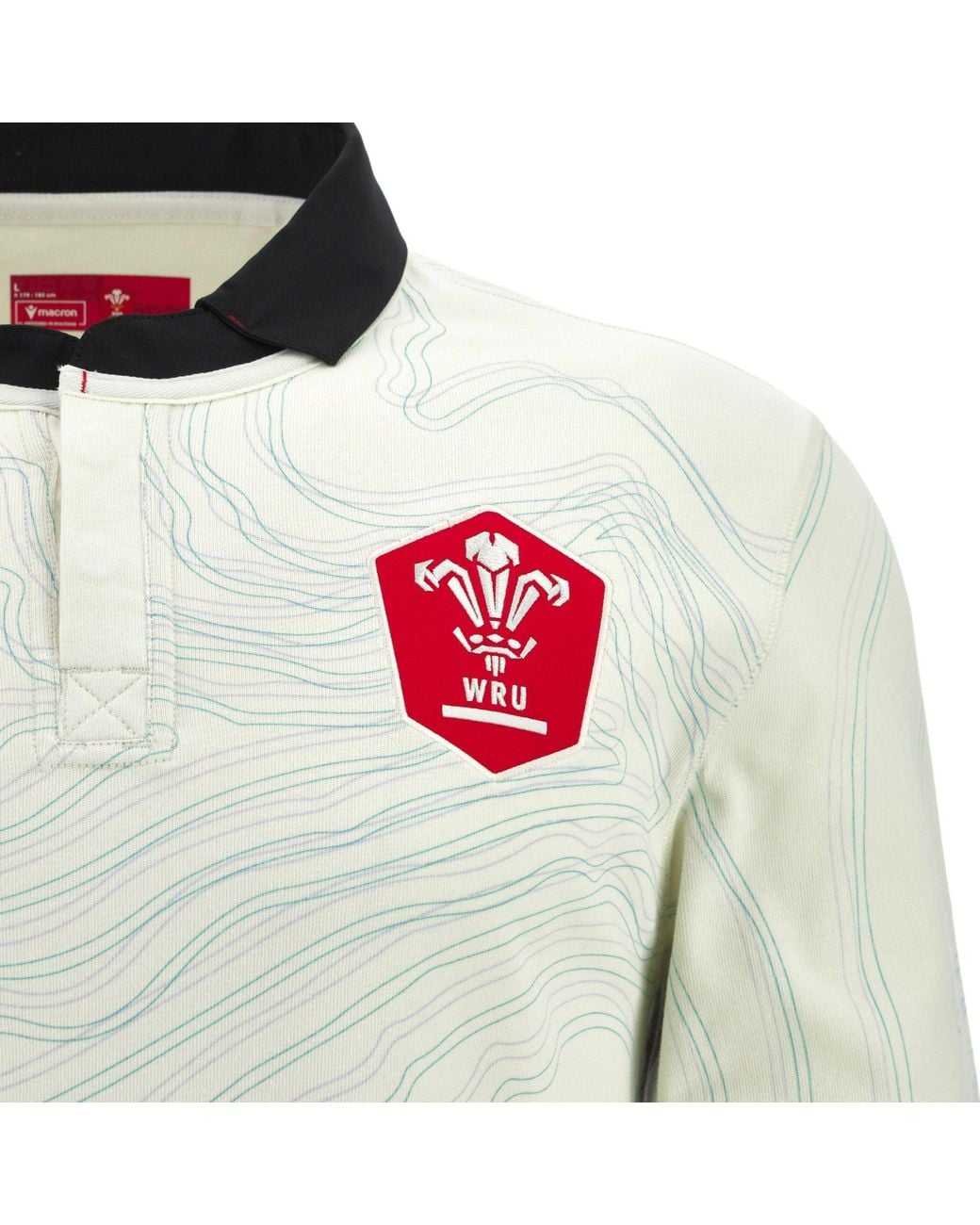 MACRON Gray Wales Rugby Away Long Sleeve Shirt 2025 2026 Adults for men
